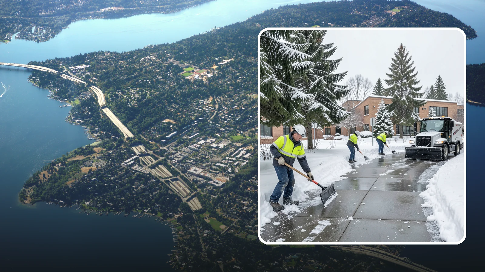 Medical Office Sidewalk Clearing in Mercer Island, King County, WA - Patient-safety sidewalk clearing for Western Washington medical offices, keeping entrances and accessible routes clear for those...