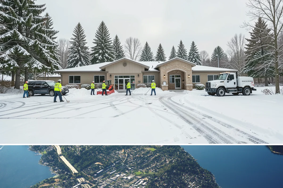 Medical Office Sidewalk Clearing in Mercer Island, King County, WA - Medical office risk runs from late November through February, with day-long freeze-thaw demanding repeat visits during clinic...