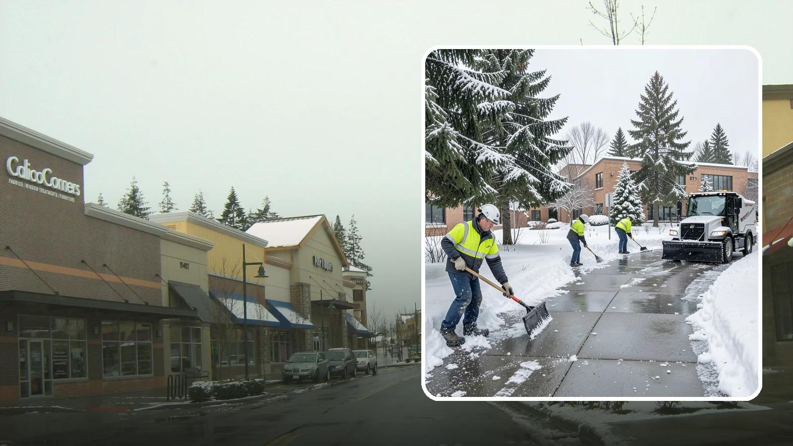 Medical Office Sidewalk Clearing in Mill Creek, Snohomish County, WA - Patient-safety sidewalk clearing for Western Washington medical offices, keeping entrances and accessible routes clear for those...