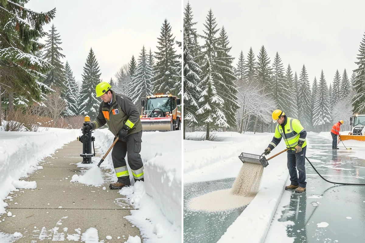 Medical Office Sidewalk Clearing in Milton, King County, WA - Prioritize the accessible route, ramp, and patient drop-off zone