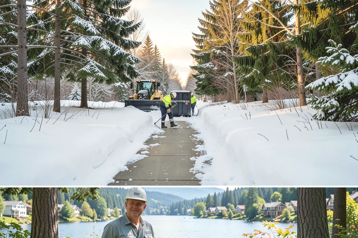 Medical Office Sidewalk Clearing in Milton, King County, WA - Medical office risk runs from late November through February, with day-long freeze-thaw demanding repeat visits during clinic...