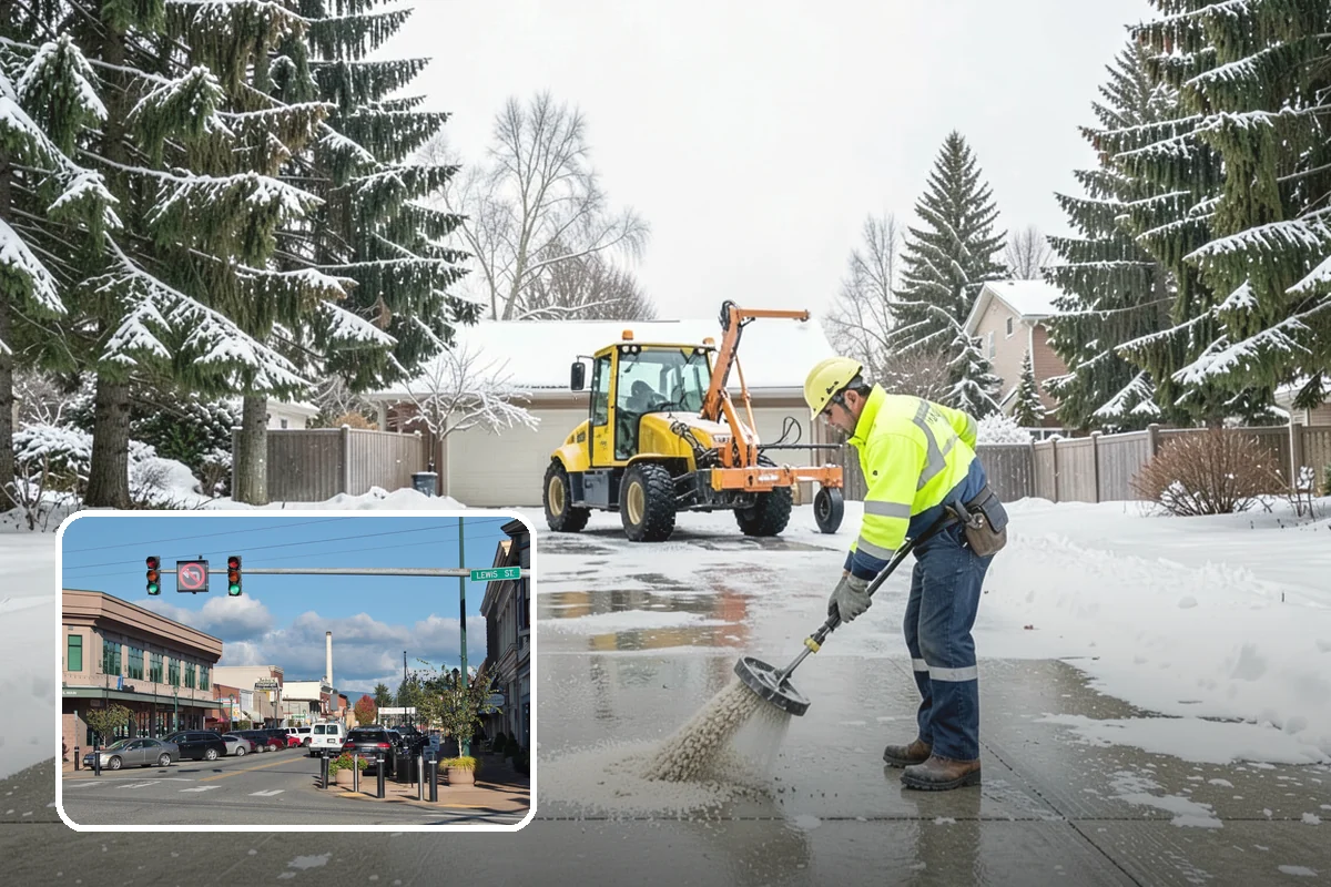 Medical Office Sidewalk Clearing in Monroe, Snohomish County, WA - Protects vulnerable patients with limited mobility from falls
