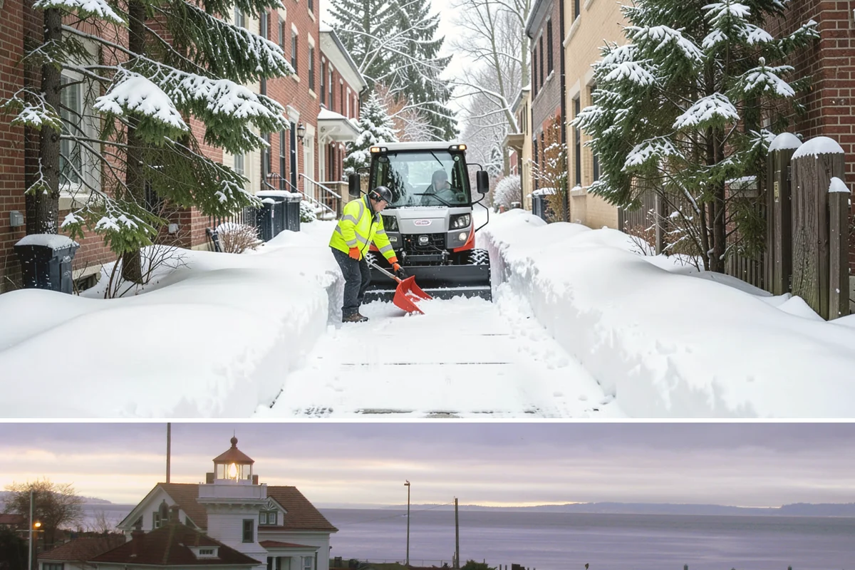 Medical Office Sidewalk Clearing in Mukilteo, Snohomish County, WA - Medical office risk runs from late November through February, with day-long freeze-thaw demanding repeat visits during clinic...