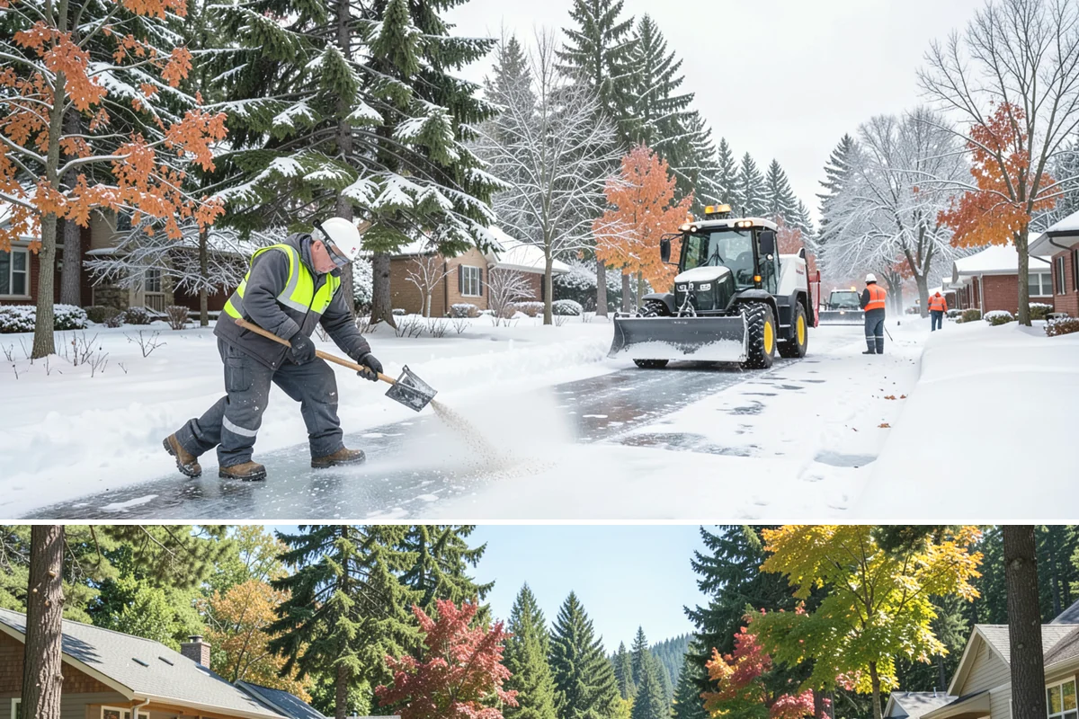 Medical Office Sidewalk Clearing in Orting, Pierce County, WA - Medical office risk runs from late November through February, with day-long freeze-thaw demanding repeat visits during clinic...