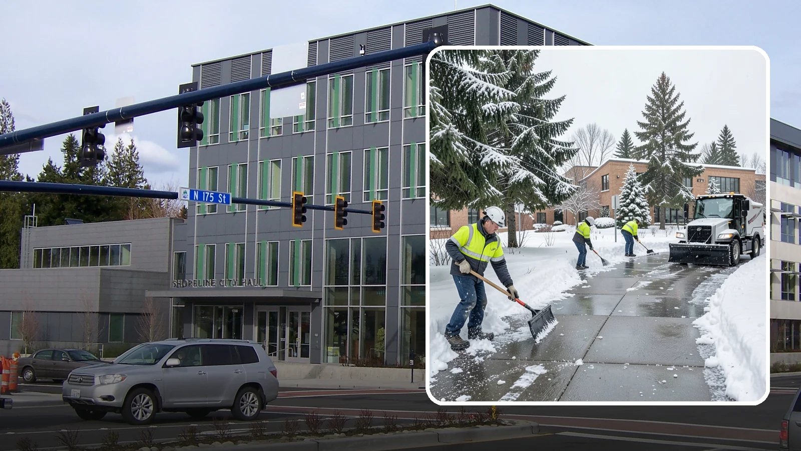 Medical Office Sidewalk Clearing in Shoreline, King County, WA - Patient-safety sidewalk clearing for Western Washington medical offices, keeping entrances and accessible routes clear for those...
