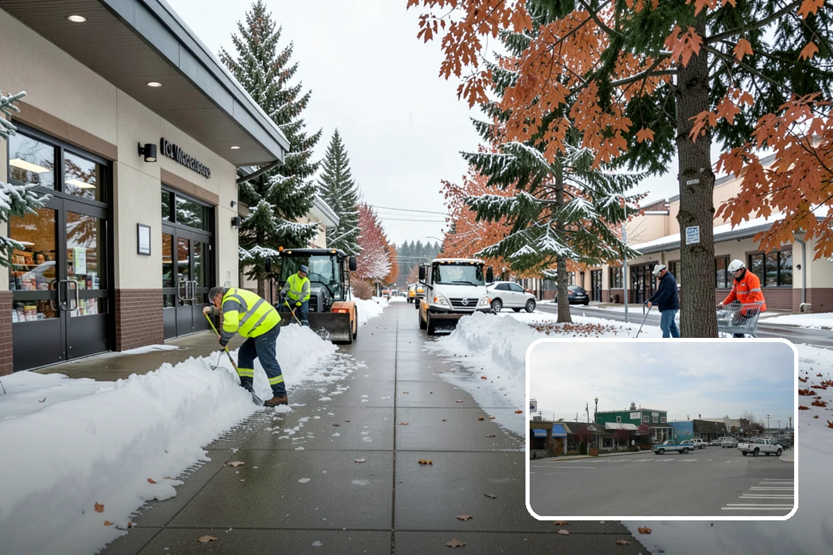 Medical Office Sidewalk Clearing in Stanwood, Snohomish County, WA - Protects vulnerable patients with limited mobility from falls