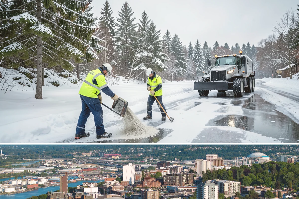 Medical Office Sidewalk Clearing in Tacoma, Pierce County, WA - Medical office risk runs from late November through February, with day-long freeze-thaw demanding repeat visits during clinic...