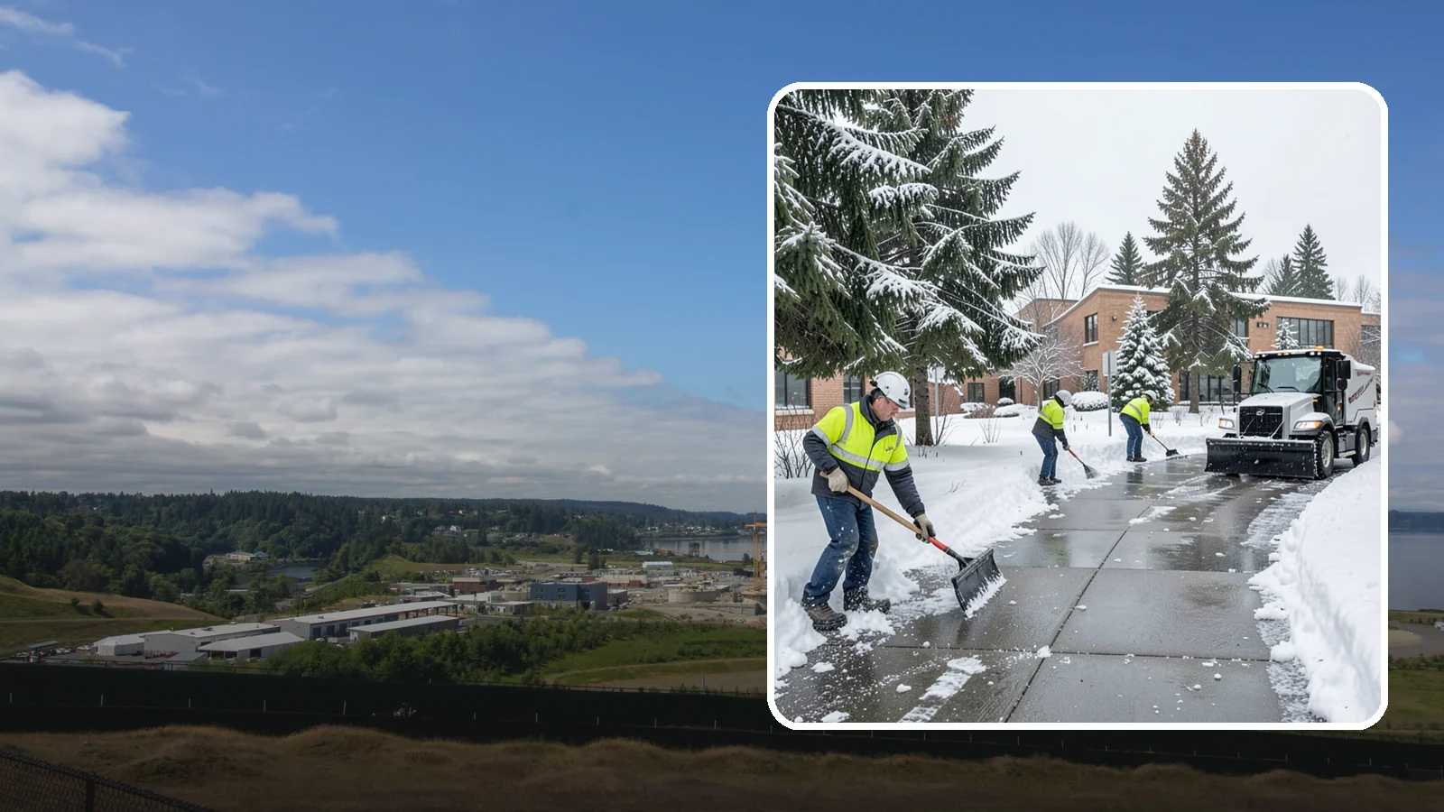 Medical Office Sidewalk Clearing in University Place, Pierce County, WA - Patient-safety sidewalk clearing for Western Washington medical offices, keeping entrances and accessible routes clear for those...