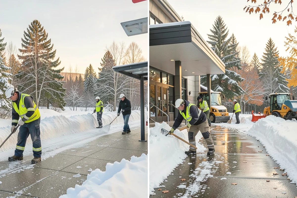 Medical Office Sidewalk Clearing in University Place, Pierce County, WA - Prioritize the accessible route, ramp, and patient drop-off zone