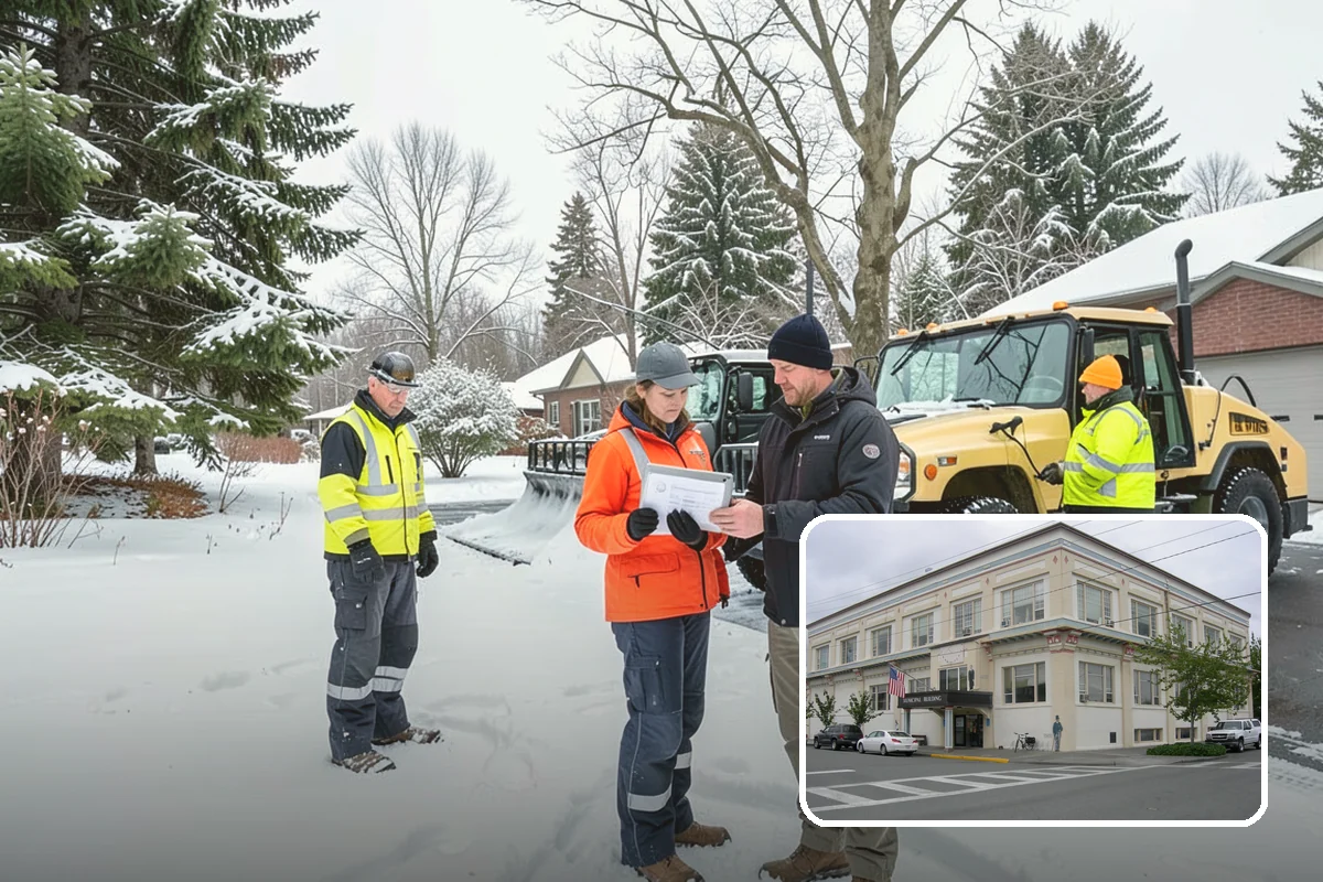 Medical Office Snow Plowing in Anacortes, Skagit County, WA - Patient lots and ADA stalls cleared before the first appointment