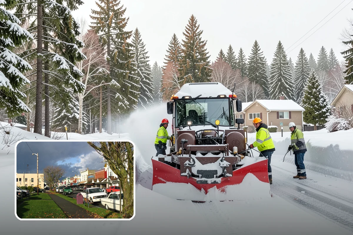 Medical Office Snow Plowing in Arlington, Snohomish County, WA - Patient lots and ADA stalls cleared before the first appointment