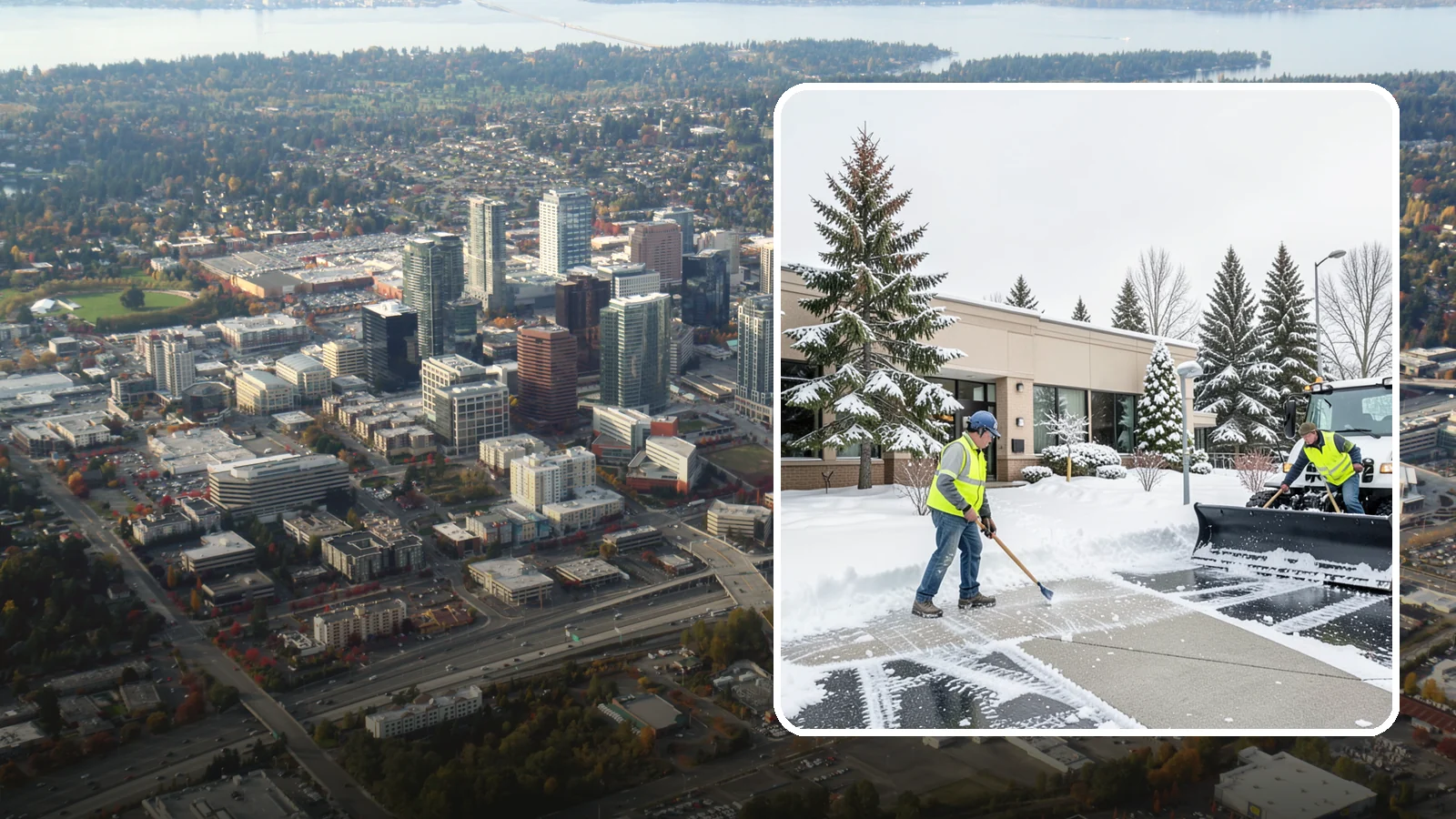 Medical Office Snow Plowing in Bellevue, King County, WA - We plow medical office lots and entrances early so patients, many with limited mobility, arrive on clear, safe pavement.
