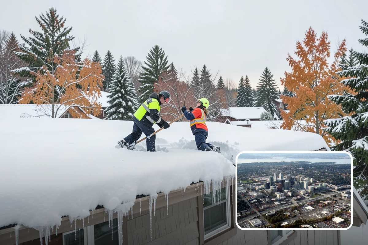 Medical Office Snow Plowing in Bellevue, King County, WA - Patient lots and ADA stalls cleared before the first appointment