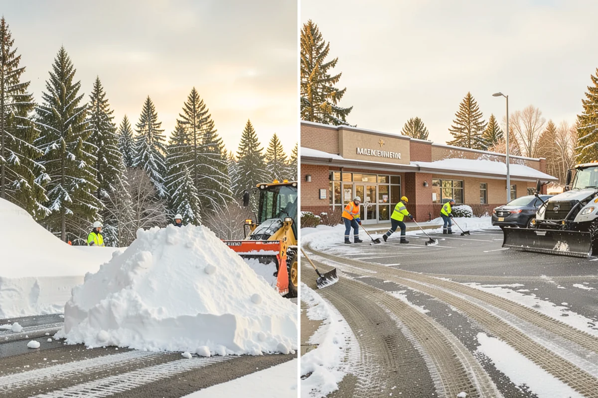 Medical Office Snow Plowing in Brier, Snohomish County, WA - Confirm clinic hours and mark ADA stalls and the entrance drive as top priority