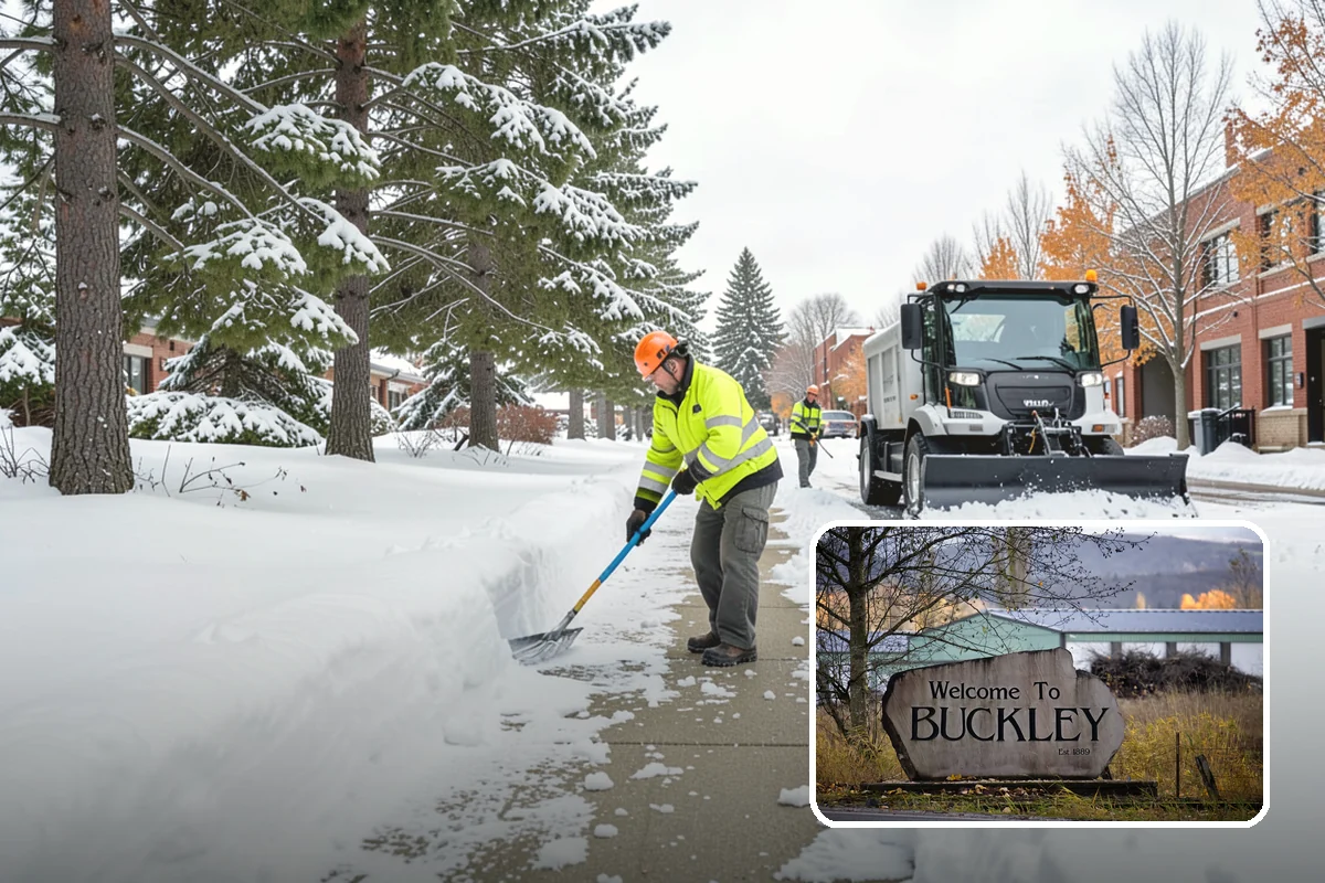 Medical Office Snow Plowing in Buckley, Pierce County, WA - Patient lots and ADA stalls cleared before the first appointment