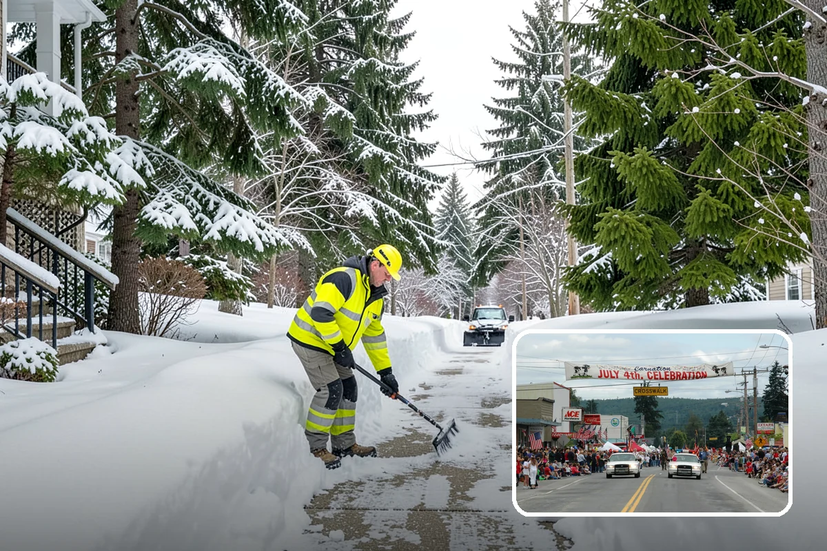 Medical Office Snow Plowing in Carnation, King County, WA - Patient lots and ADA stalls cleared before the first appointment