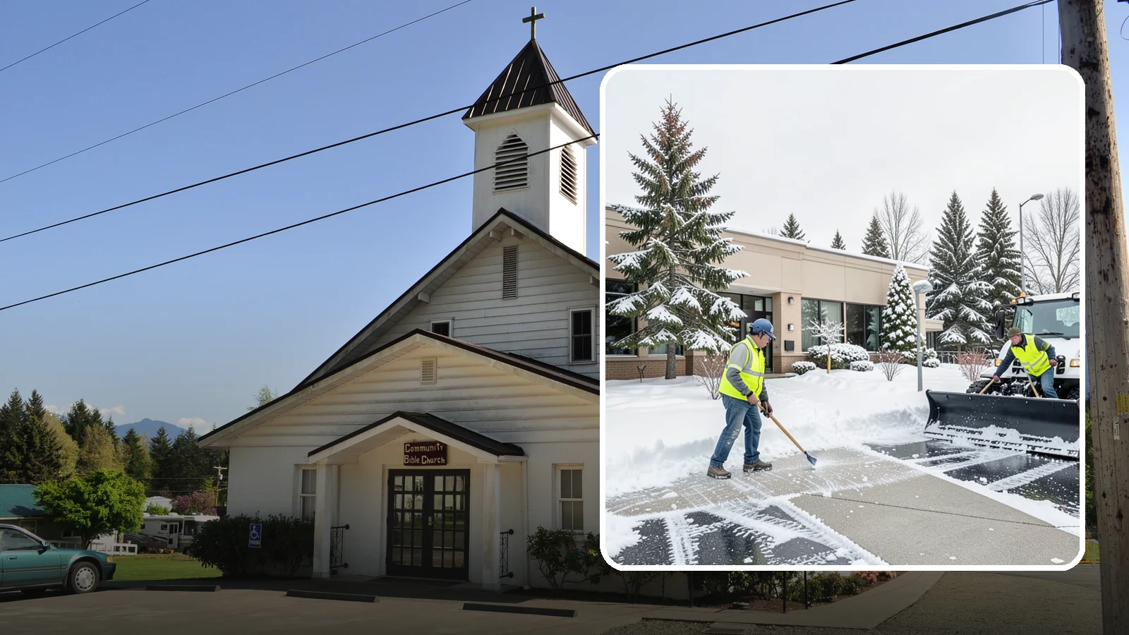 Medical Office Snow Plowing in Concrete, Skagit County, WA - We plow medical office lots and entrances early so patients, many with limited mobility, arrive on clear, safe pavement.