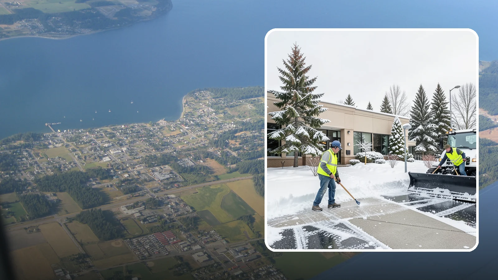 Medical Office Snow Plowing in Coupeville, Island County, WA - We plow medical office lots and entrances early so patients, many with limited mobility, arrive on clear, safe pavement.