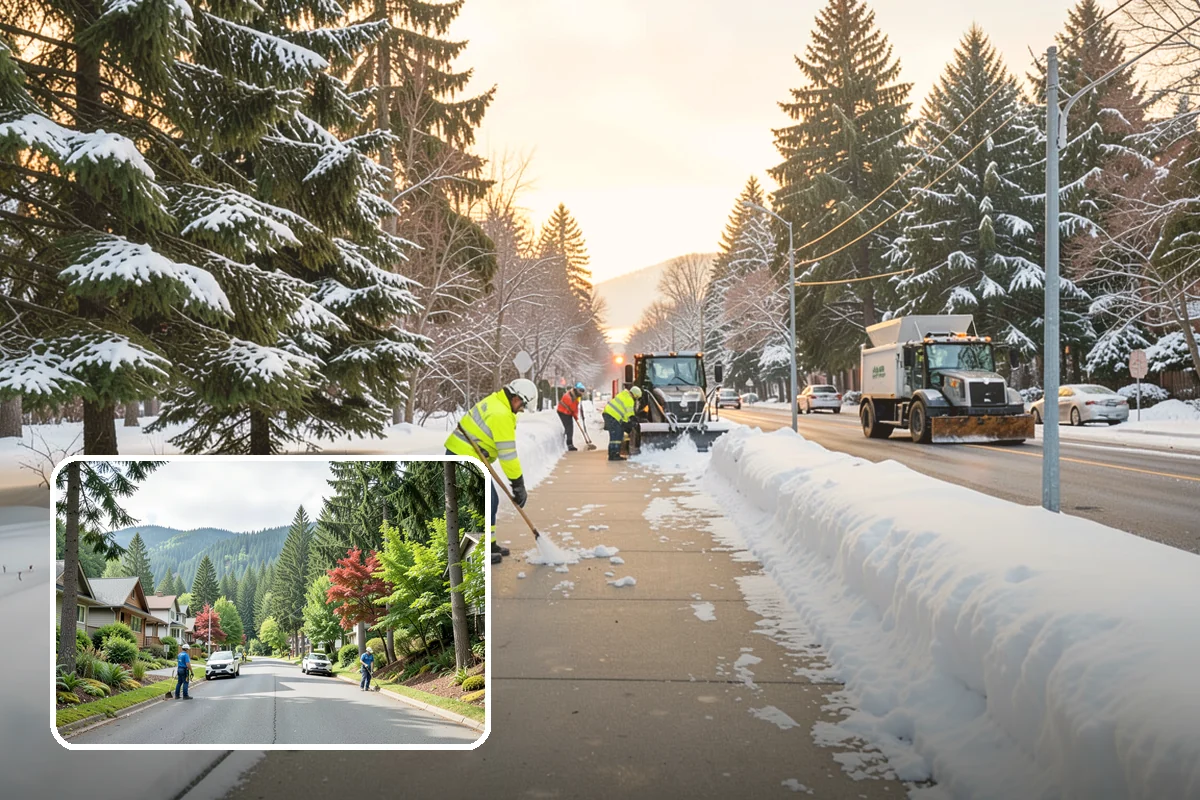 Medical Office Snow Plowing in Darrington, Snohomish County, WA - Patient lots and ADA stalls cleared before the first appointment