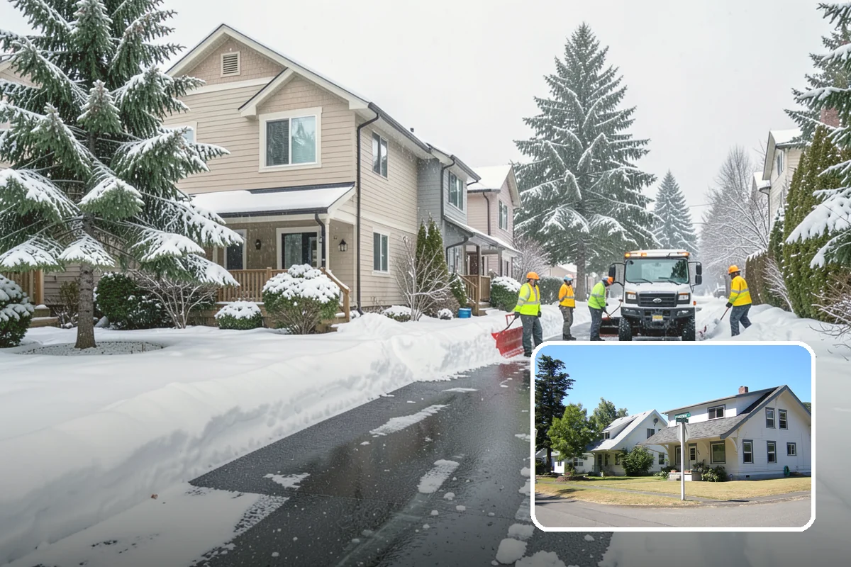 Medical Office Snow Plowing in DuPont, Pierce County, WA - Patient lots and ADA stalls cleared before the first appointment
