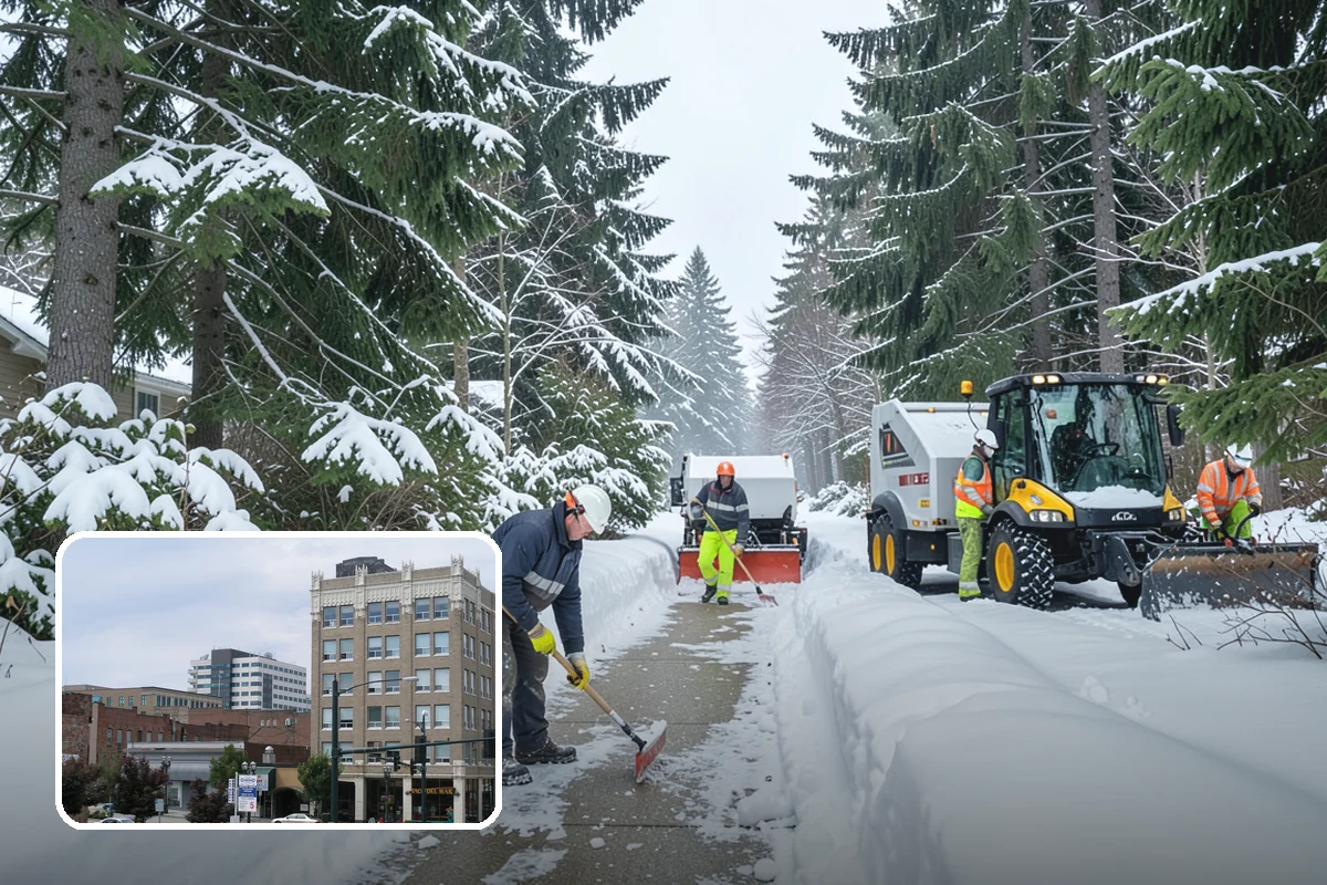 Medical Office Snow Plowing in Everett, Snohomish County, WA - Patient lots and ADA stalls cleared before the first appointment