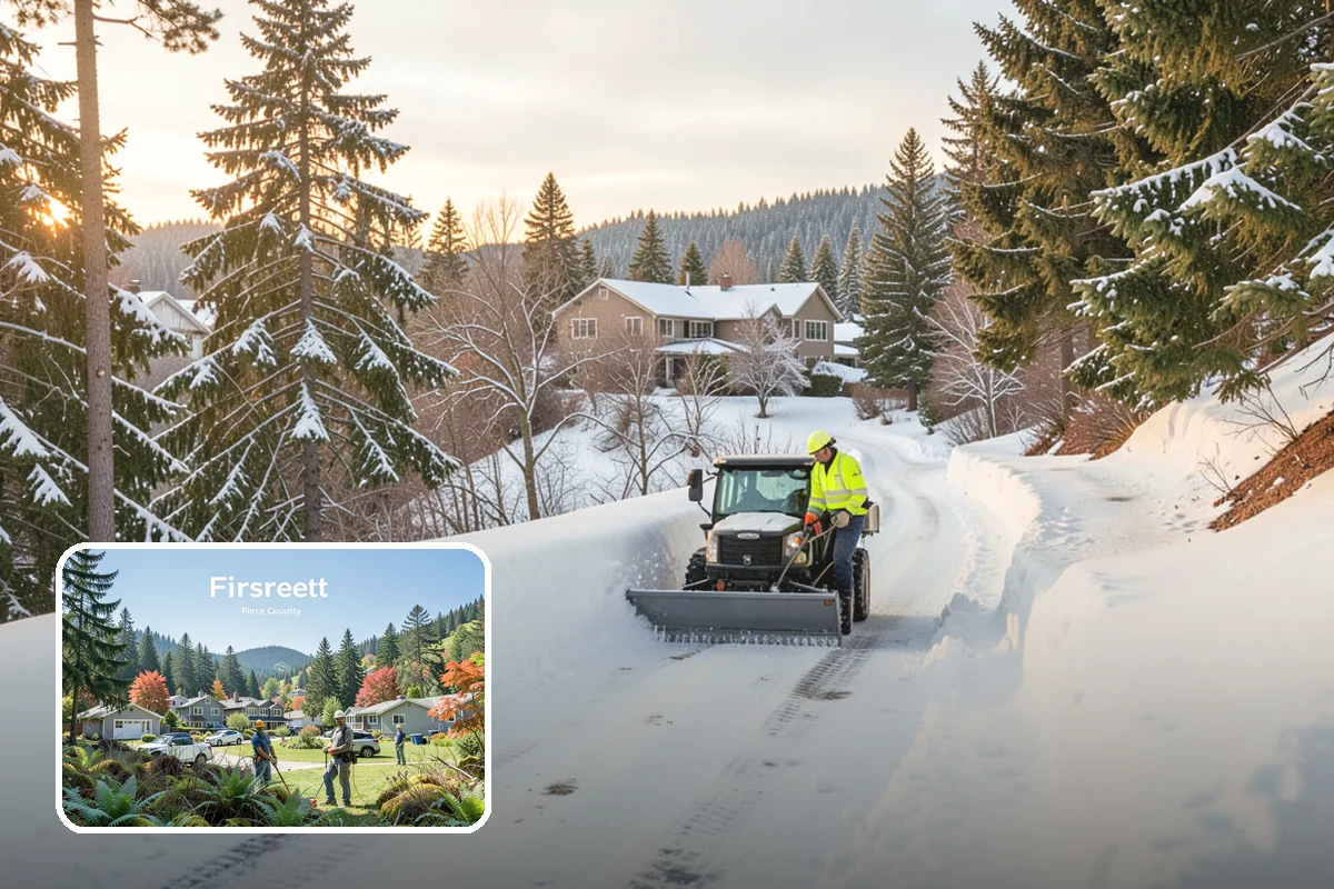 Medical Office Snow Plowing in Fircrest, Pierce County, WA - Patient lots and ADA stalls cleared before the first appointment