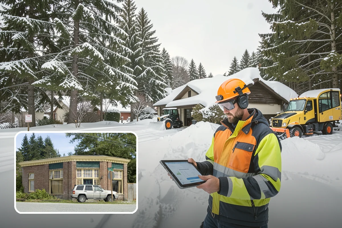 Medical Office Snow Plowing in Hamilton, Skagit County, WA - Patient lots and ADA stalls cleared before the first appointment