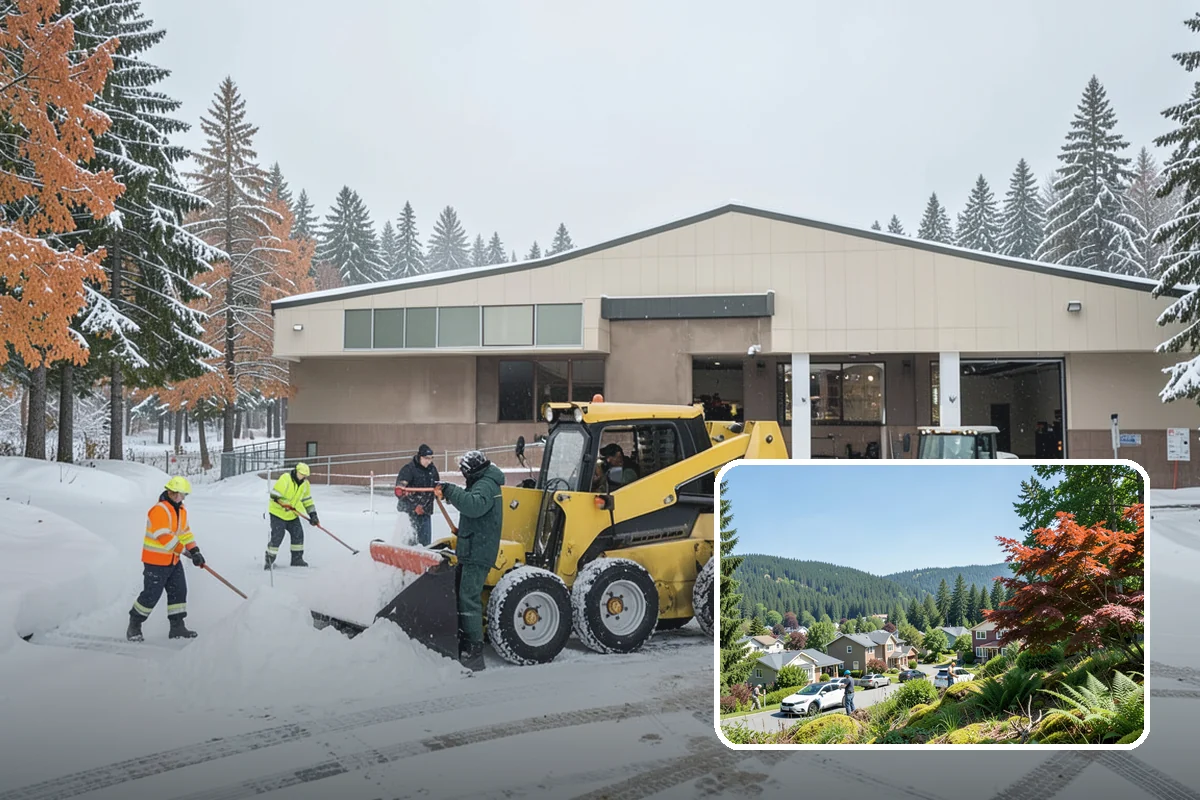 Medical Office Snow Plowing in Index, Snohomish County, WA - Patient lots and ADA stalls cleared before the first appointment
