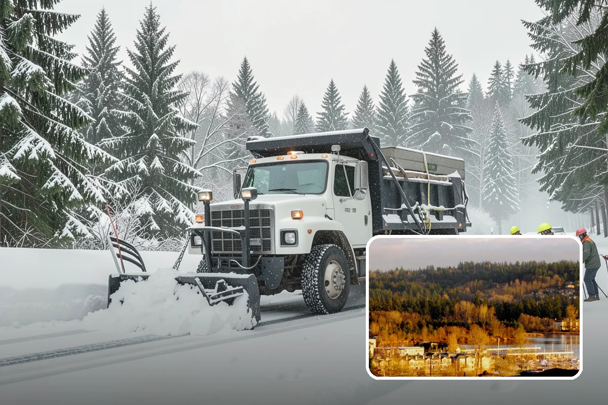 Medical Office Snow Plowing in Kenmore, King County, WA - Patient lots and ADA stalls cleared before the first appointment