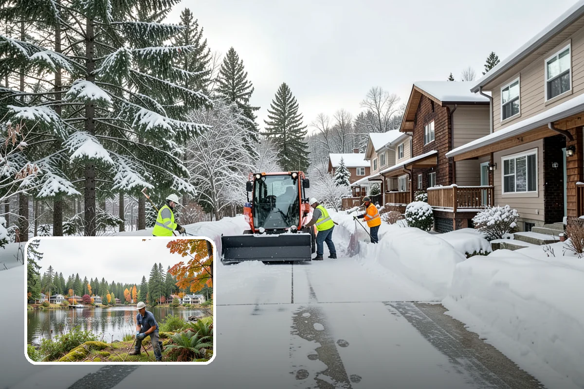 Medical Office Snow Plowing in La Conner, Skagit County, WA - Patient lots and ADA stalls cleared before the first appointment