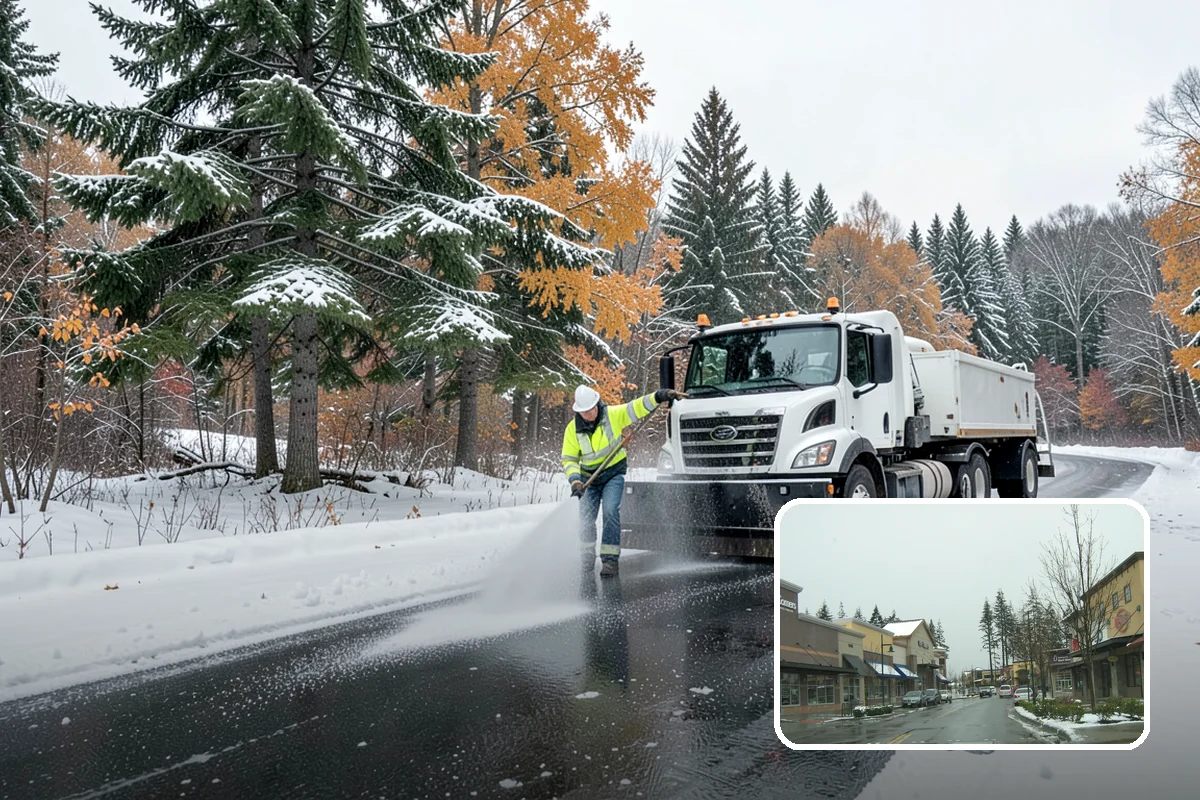 Medical Office Snow Plowing in Mill Creek, Snohomish County, WA - Patient lots and ADA stalls cleared before the first appointment