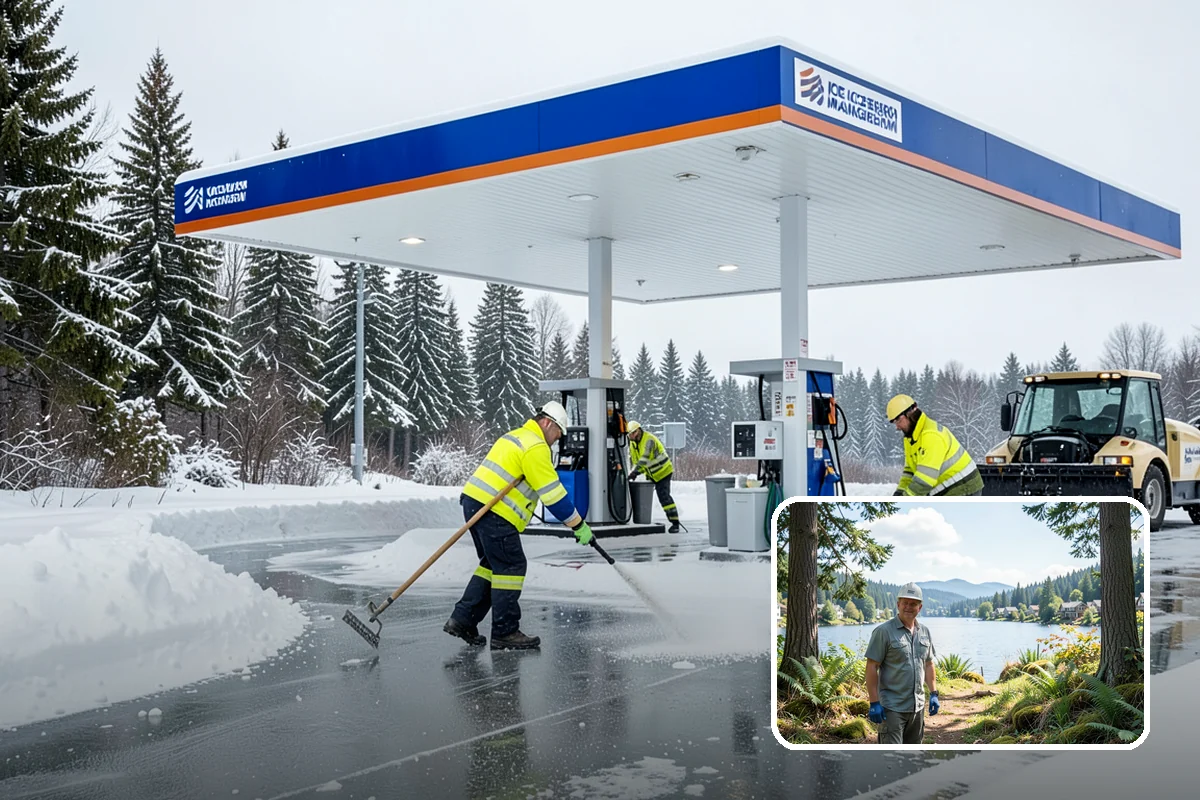 Medical Office Snow Plowing in Milton, King County, WA - Patient lots and ADA stalls cleared before the first appointment
