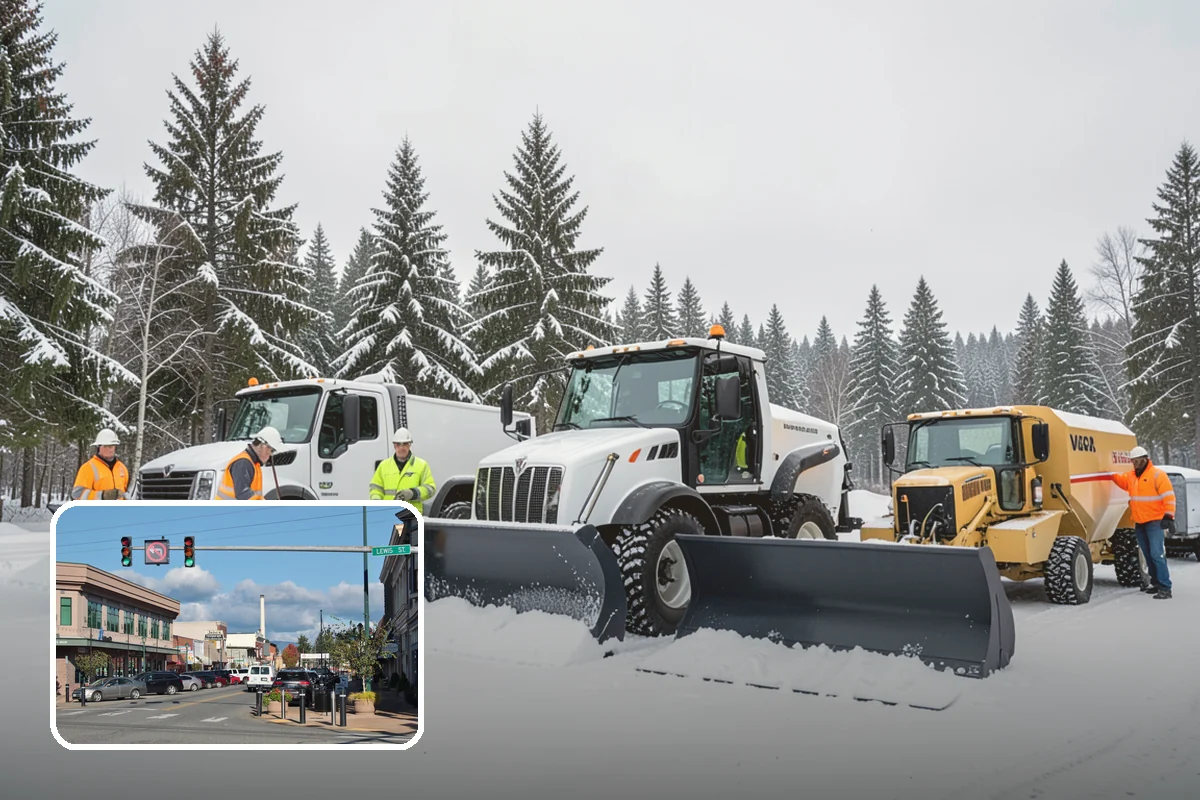 Medical Office Snow Plowing in Monroe, Snohomish County, WA - Patient lots and ADA stalls cleared before the first appointment