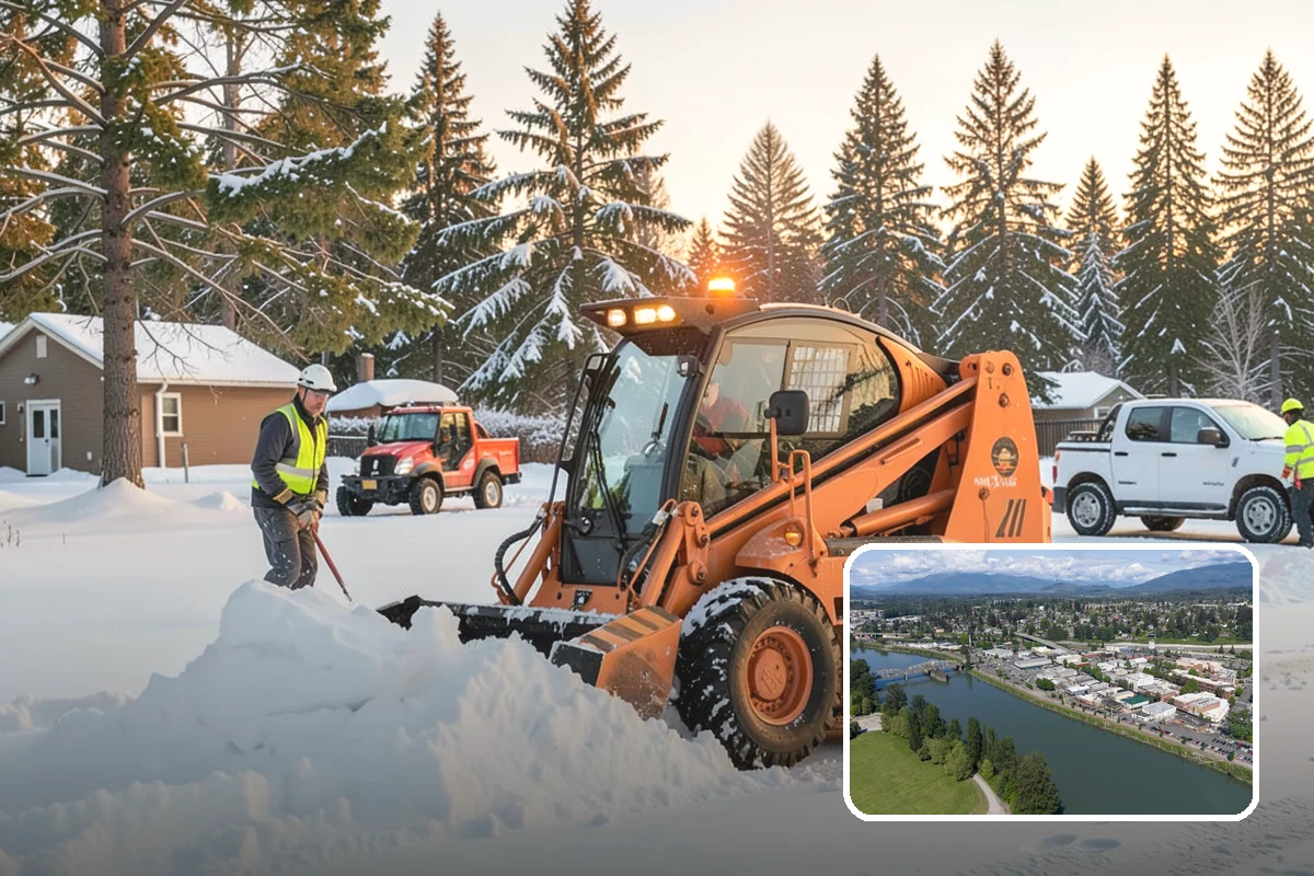 Medical Office Snow Plowing in Mount Vernon, Skagit County, WA - Patient lots and ADA stalls cleared before the first appointment