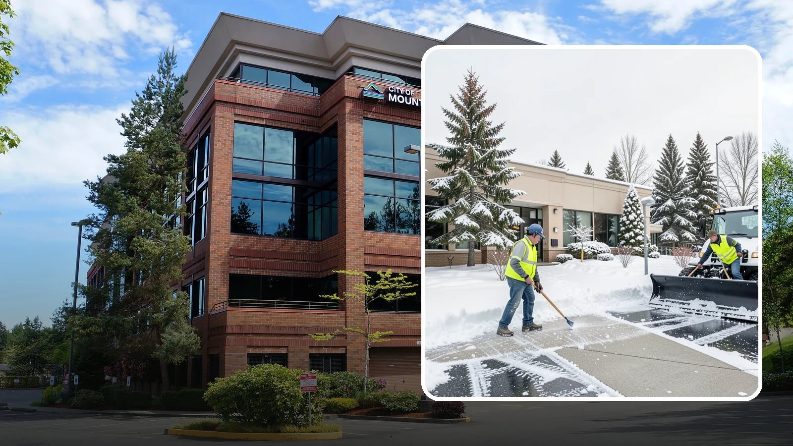 Medical Office Snow Plowing in Mountlake Terrace, Snohomish County, WA - We plow medical office lots and entrances early so patients, many with limited mobility, arrive on clear, safe pavement.