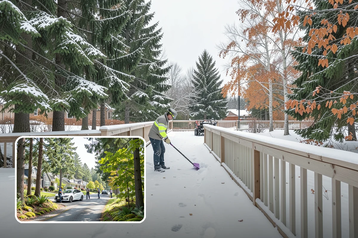 Medical Office Snow Plowing in Normandy Park, King County, WA - Patient lots and ADA stalls cleared before the first appointment