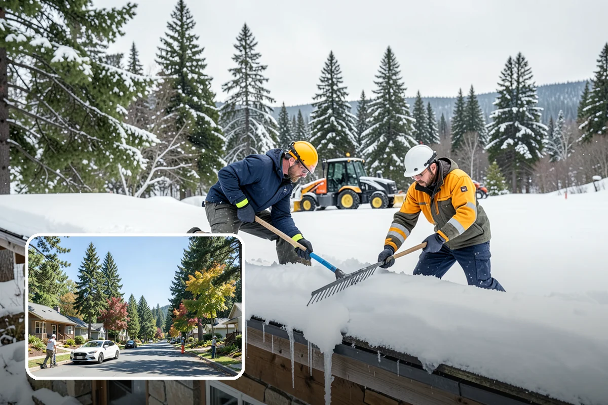 Medical Office Snow Plowing in Orting, Pierce County, WA - Patient lots and ADA stalls cleared before the first appointment