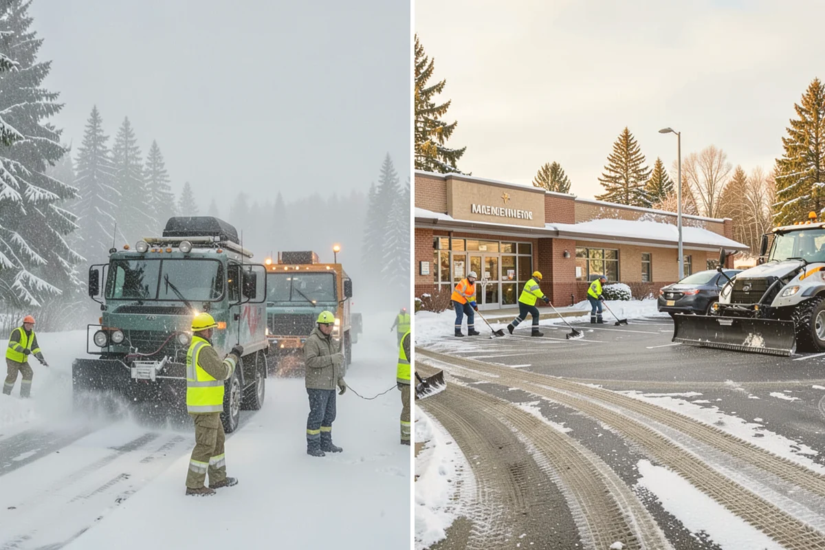 Medical Office Snow Plowing in Orting, Pierce County, WA - Confirm clinic hours and mark ADA stalls and the entrance drive as top priority