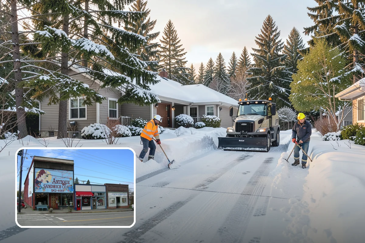 Medical Office Snow Plowing in Ruston, Pierce County, WA - Patient lots and ADA stalls cleared before the first appointment