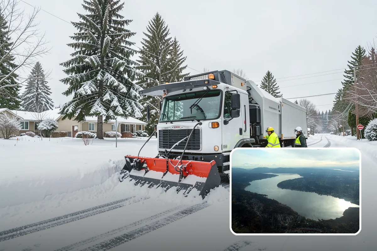 Medical Office Snow Plowing in Sammamish, King County, WA - Patient lots and ADA stalls cleared before the first appointment