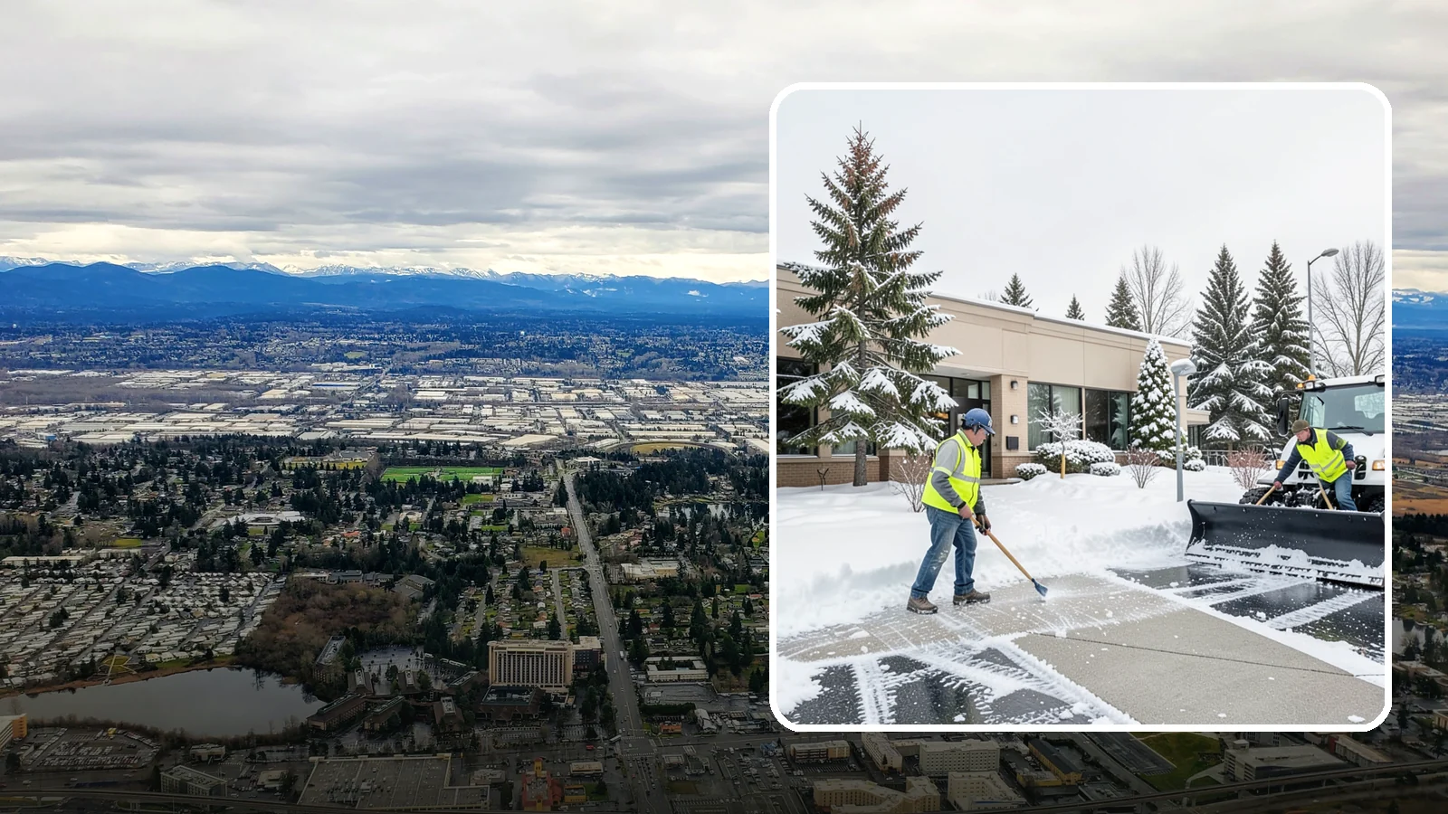 Medical Office Snow Plowing in SeaTac, King County, WA - We plow medical office lots and entrances early so patients, many with limited mobility, arrive on clear, safe pavement.