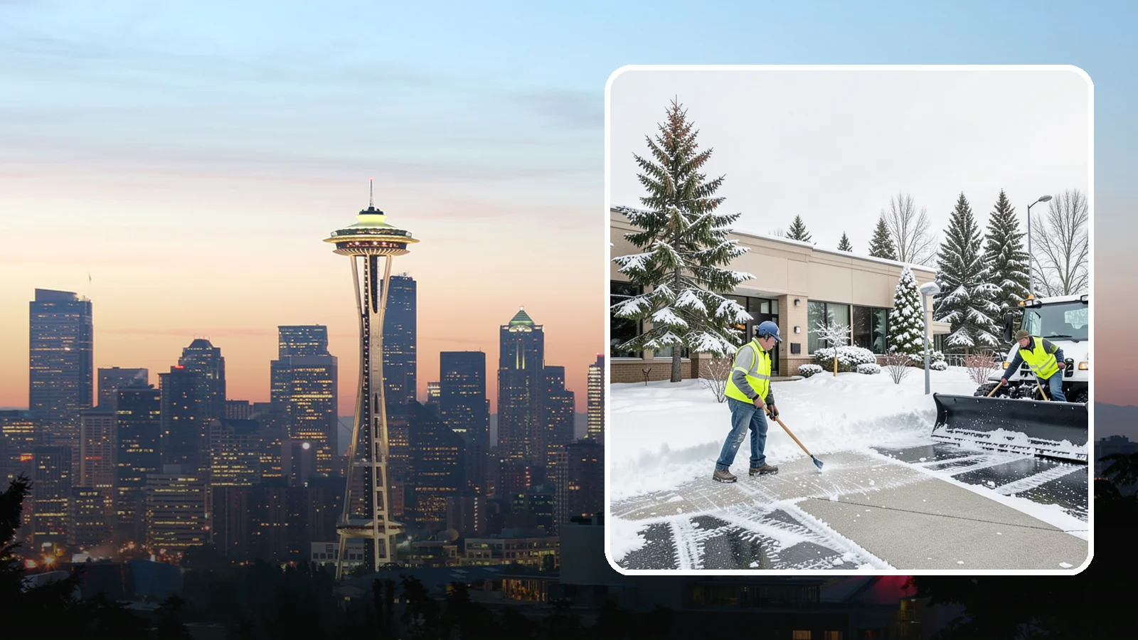 Medical Office Snow Plowing in Seattle, King County, WA - We plow medical office lots and entrances early so patients, many with limited mobility, arrive on clear, safe pavement.