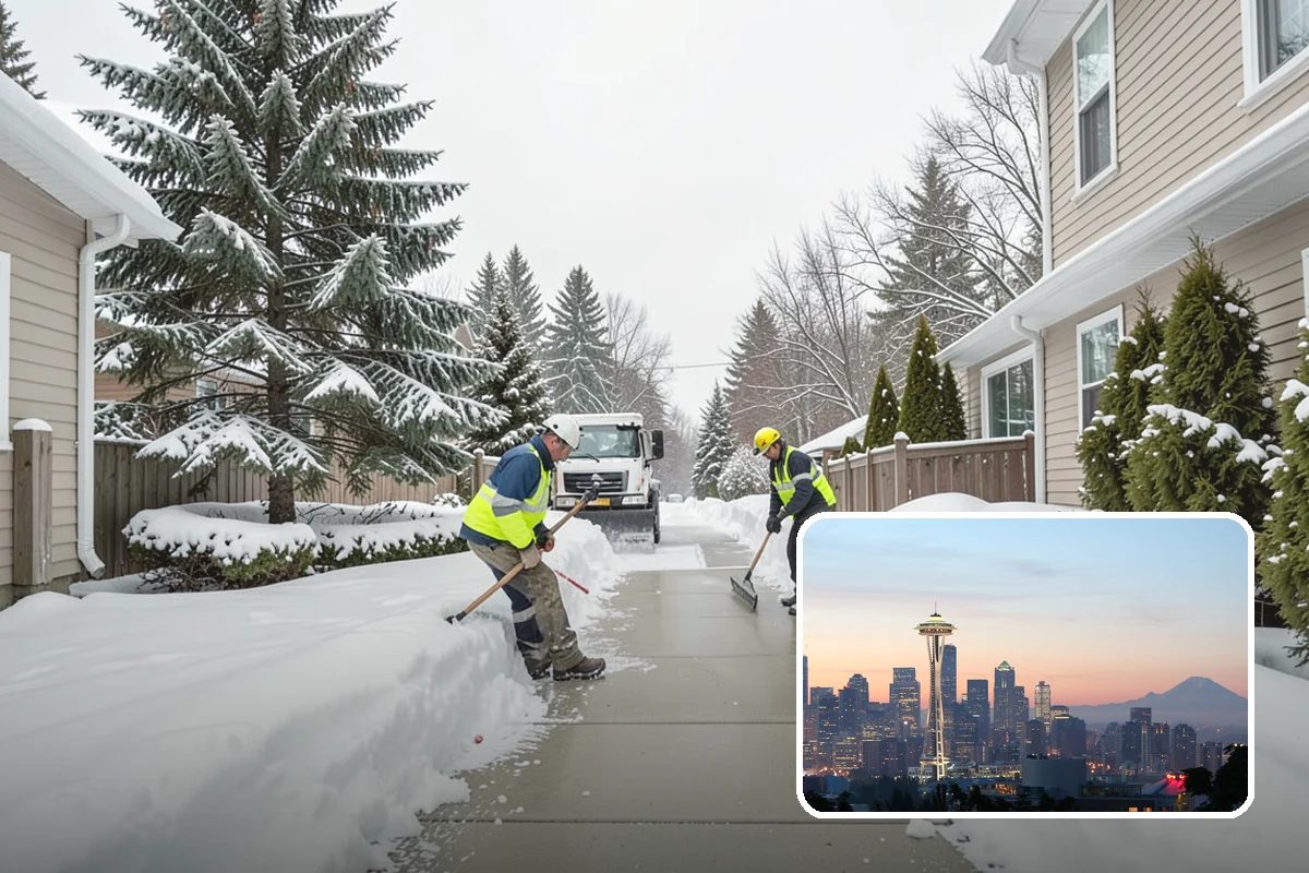 Medical Office Snow Plowing in Seattle, King County, WA - Patient lots and ADA stalls cleared before the first appointment