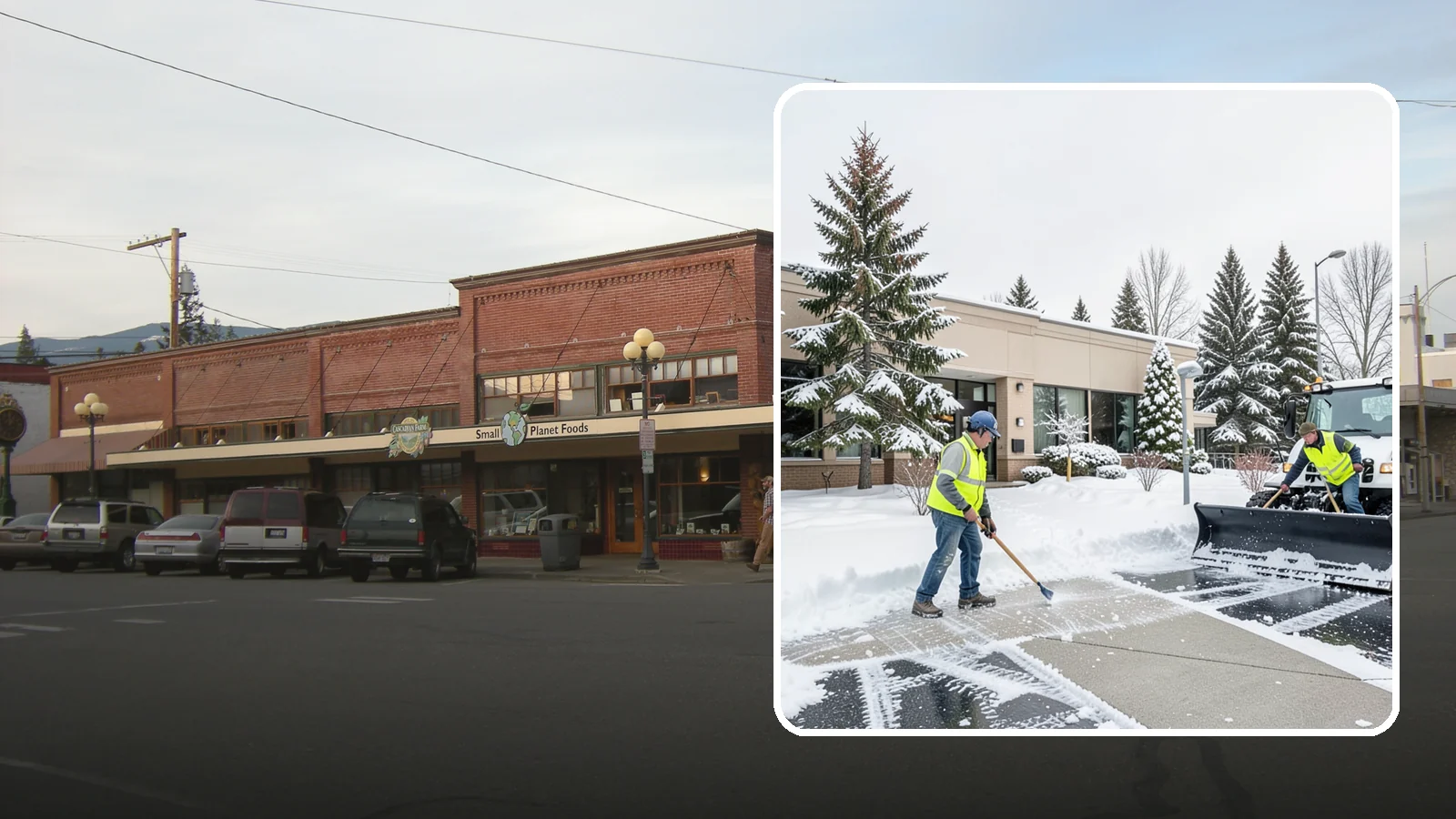 Medical Office Snow Plowing in Sedro-Woolley, Skagit County, WA - We plow medical office lots and entrances early so patients, many with limited mobility, arrive on clear, safe pavement.