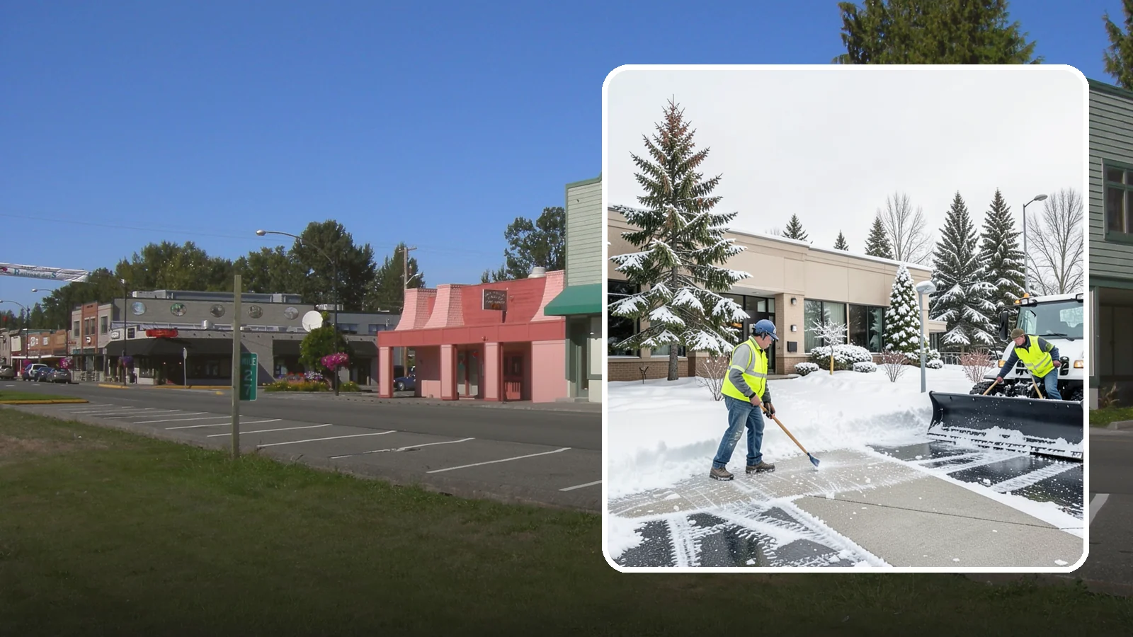 Medical Office Snow Plowing in Snoqualmie, King County, WA - We plow medical office lots and entrances early so patients, many with limited mobility, arrive on clear, safe pavement.