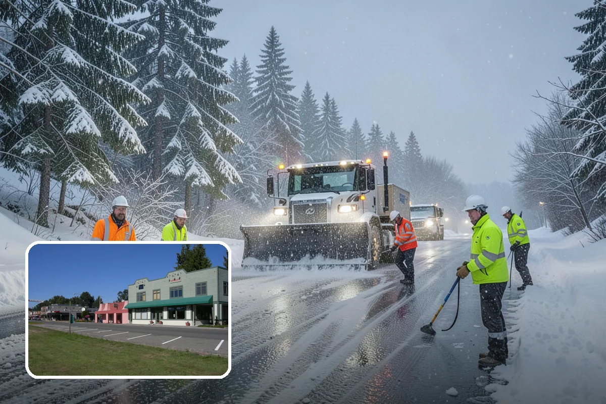 Medical Office Snow Plowing in Snoqualmie, King County, WA - Patient lots and ADA stalls cleared before the first appointment