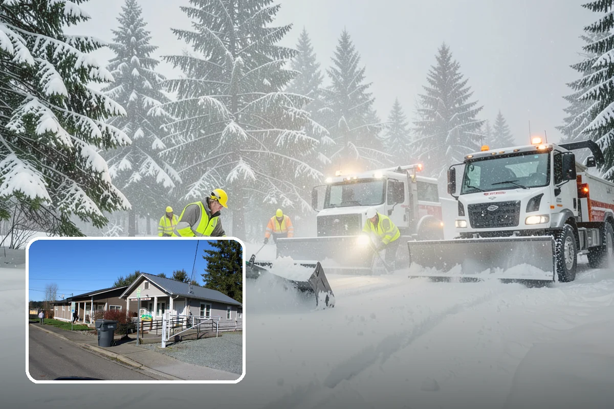Medical Office Snow Plowing in South Prairie, Pierce County, WA - Patient lots and ADA stalls cleared before the first appointment