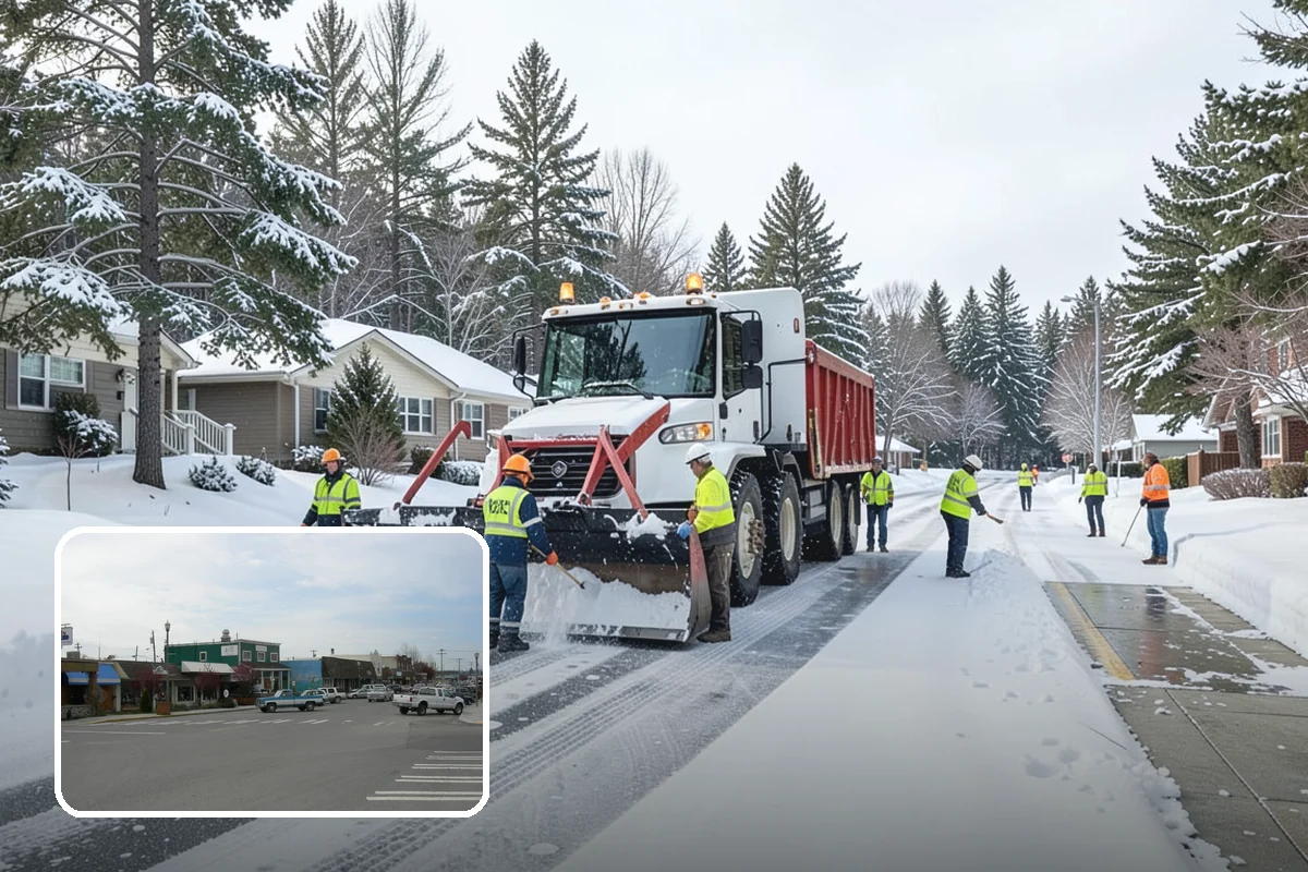 Medical Office Snow Plowing in Stanwood, Snohomish County, WA - Patient lots and ADA stalls cleared before the first appointment