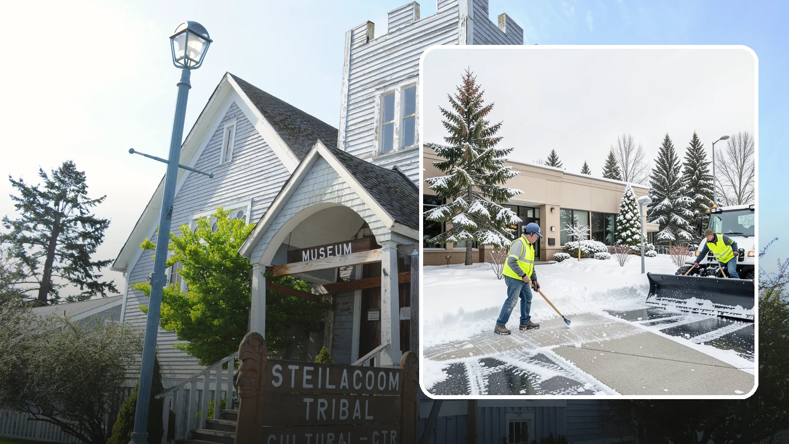 Medical Office Snow Plowing in Steilacoom, Pierce County, WA - We plow medical office lots and entrances early so patients, many with limited mobility, arrive on clear, safe pavement.