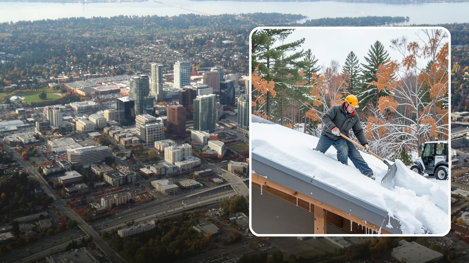 Metal Roof Snow Removal in Bellevue, King County, WA - We clear snow from metal roofs safely, managing the sudden slides these slick surfaces are known for.